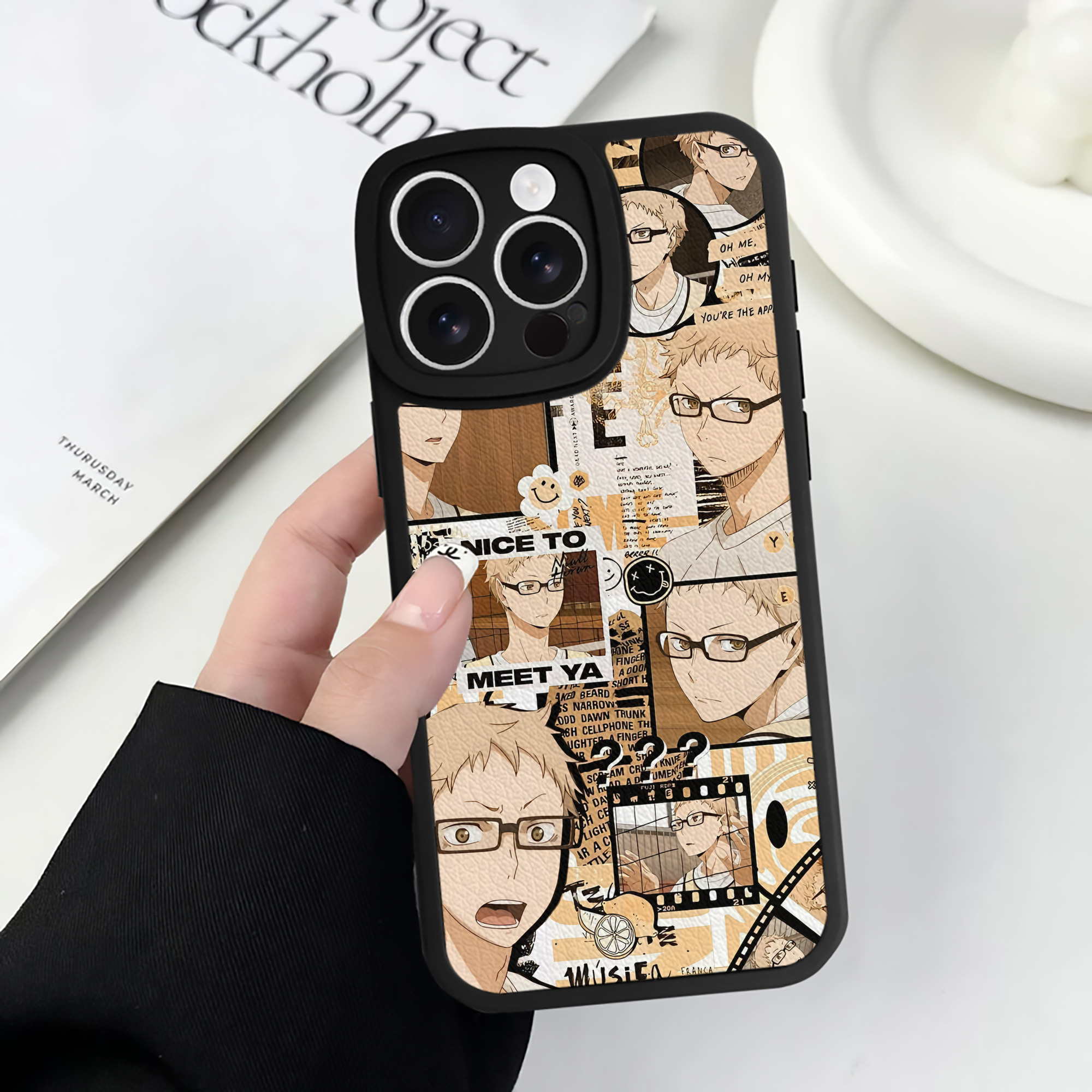 （画像用） ハイキュー!! Haikyu!! 【iPhone 16シリーズ対応】シリコンスマホケース（レザー調） 材質：シリコン